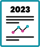 Report icon showing “2023” in magenta, teal, and black colors as cover icon image for PDF download